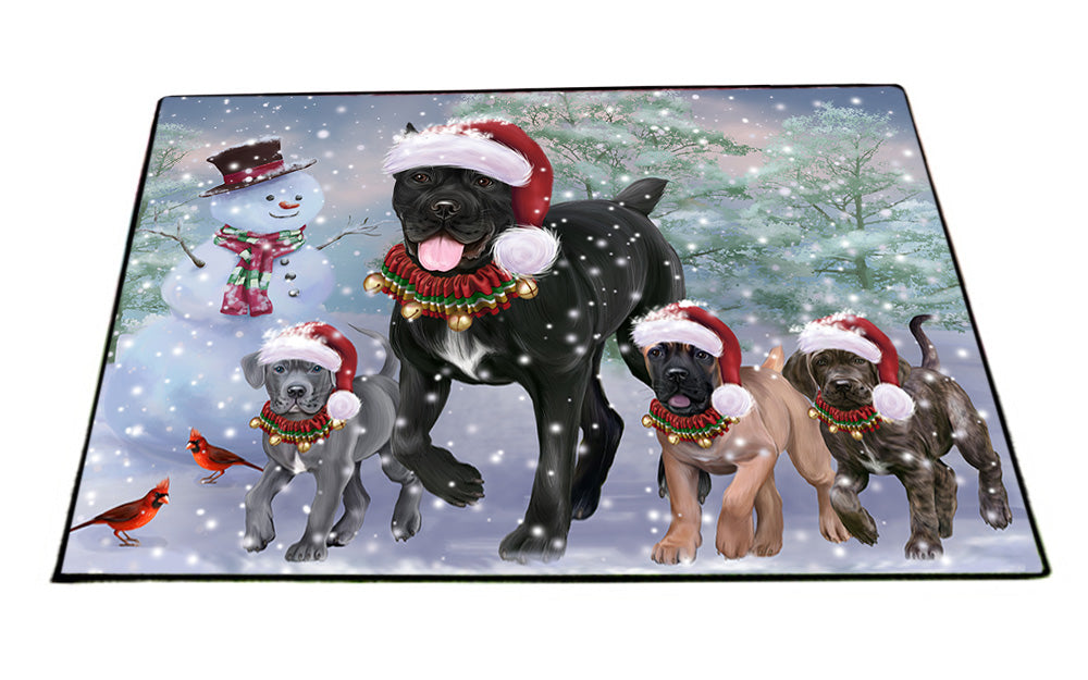 Christmas Running Family Cane Corso Dogs Floormat FLMS54296