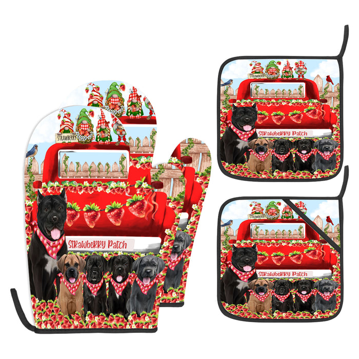 Cane Corso Oven Mitts and Pot Holder Set: Explore a Variety of Designs, Custom, Personalized, Kitchen Gloves for Cooking with Potholders, Gift for Dog Lovers