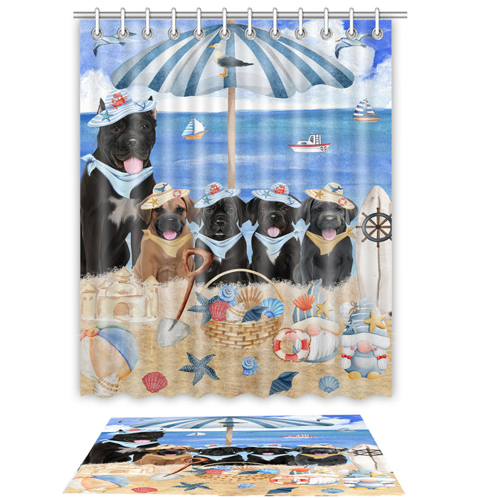 Cane Corso Shower Curtain with Bath Mat Combo: Curtains with hooks and Rug Set Bathroom Decor, Custom, Explore a Variety of Designs, Personalized, Pet Gift for Dog Lovers