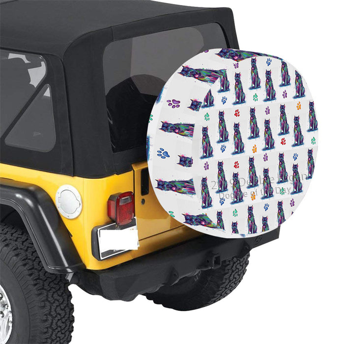 Watercolor Mini Cane Corso Dogs Car Tire Cover