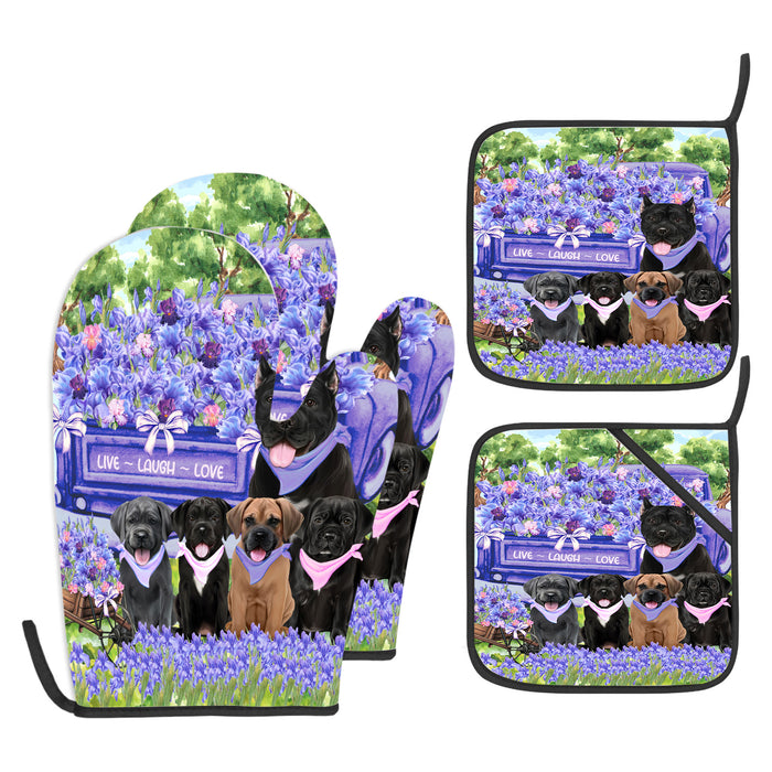Cane Corso Oven Mitts and Pot Holder Set, Kitchen Gloves for Cooking with Potholders, Explore a Variety of Designs, Personalized, Custom, Dog Moms Gift