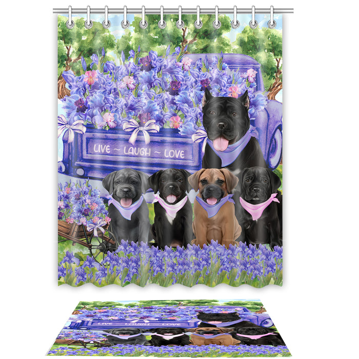 Cane Corso Shower Curtain & Bath Mat Set, Bathroom Decor Curtains with hooks and Rug, Explore a Variety of Designs, Personalized, Custom, Dog Lover's Gifts