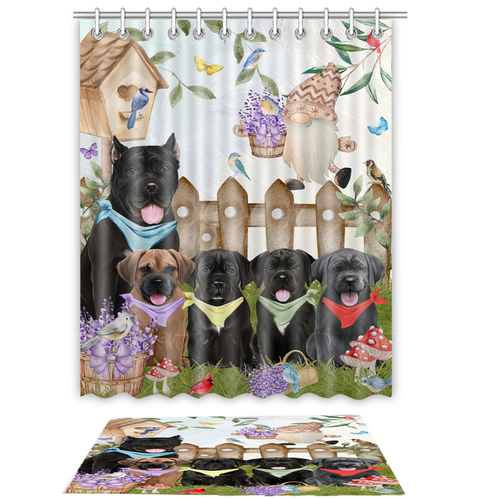 Cane Corso Shower Curtain & Bath Mat Set, Custom, Explore a Variety of Designs, Personalized, Curtains with hooks and Rug Bathroom Decor, Halloween Gift for Dog Lovers