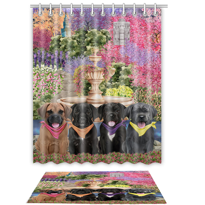 Cane Corso Shower Curtain with Bath Mat Set, Custom, Curtains and Rug Combo for Bathroom Decor, Personalized, Explore a Variety of Designs, Dog Lover's Gifts