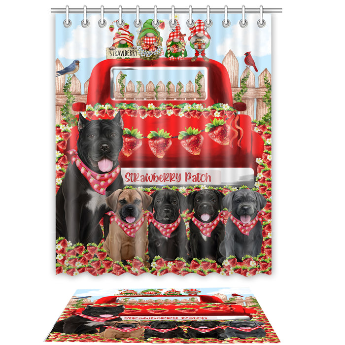 Cane Corso Shower Curtain with Bath Mat Combo: Curtains with hooks and Rug Set Bathroom Decor, Custom, Explore a Variety of Designs, Personalized, Pet Gift for Dog Lovers