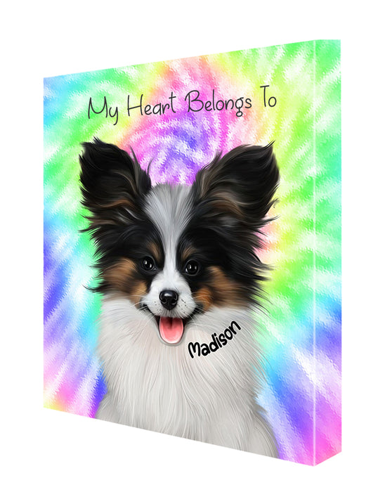 Custom Add Your Photo Here PET Dog Cat Photos on Tie Dye Canvas Wall Art