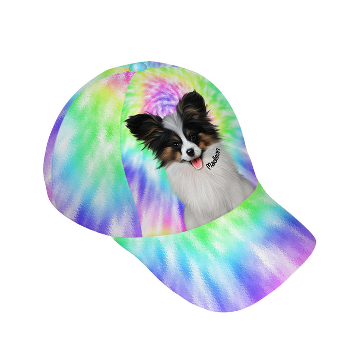 Personalized Peaked Cap Custom Rainbow Tie Dye Add Your Photo All Over Print