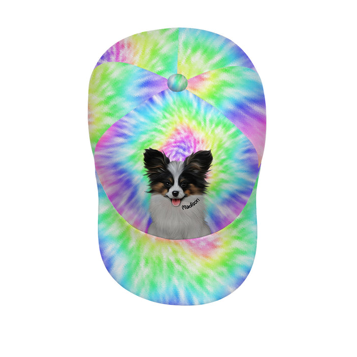 Personalized Peaked Cap Custom Rainbow Tie Dye Add Your Photo All Over Print