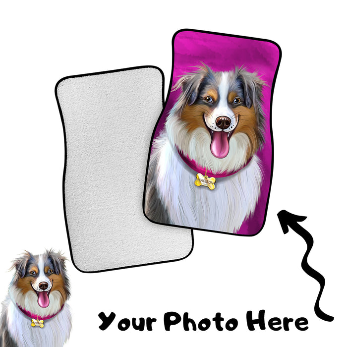 Add Your PERSONALIZED PET Painting Portrait Photo on Car Floor Mats