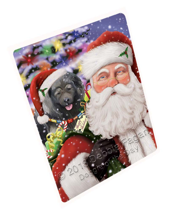 Santa Carrying Caucasian Shepherd Dog and Christmas Presents Cutting Board C71631