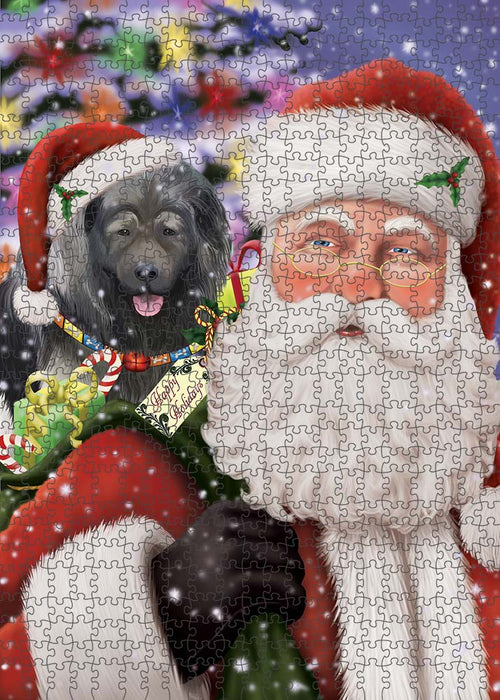 Santa Carrying Caucasian Shepherd Dog and Christmas Presents Puzzle  PUZL90196