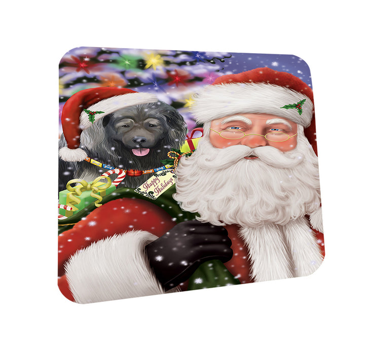 Santa Carrying Caucasian Shepherd Dog and Christmas Presents Coasters Set of 4 CST55456