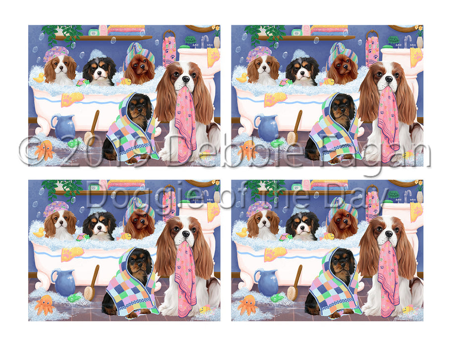 Rub A Dub Dogs In A Tub Cavalier King Charles Spaniel Dogs Placemat