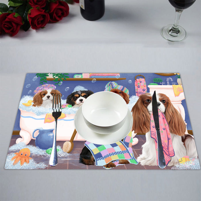 Rub A Dub Dogs In A Tub Cavalier King Charles Spaniel Dogs Placemat