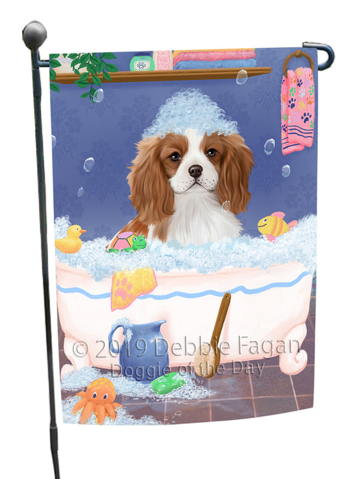 Rub A Dub Dog In A Tub Cavalier King Charles Spaniel Dog Garden Flag GFLG66191