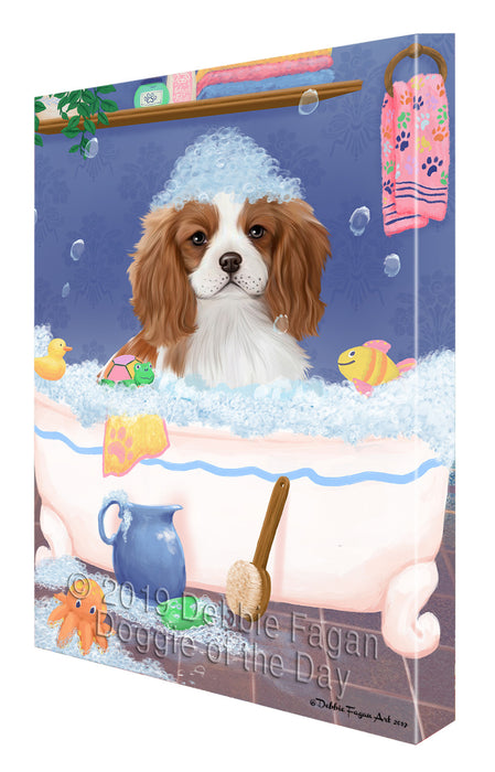 Rub A Dub Dog In A Tub Cavalier King Charles Spaniel Dog Canvas Print Wall Art Décor CVS142523
