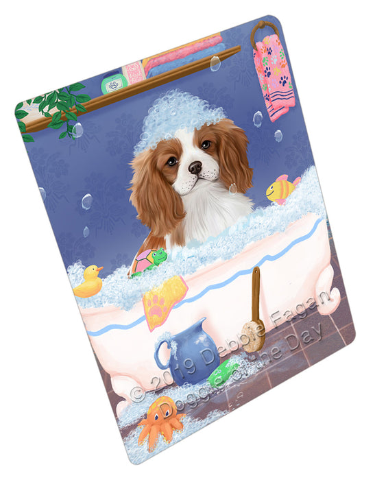 Rub A Dub Dog In A Tub Cavalier King Charles Spaniel Dog Cutting Board - For Kitchen - Scratch & Stain Resistant - Designed To Stay In Place - Easy To Clean By Hand - Perfect for Chopping Meats, Vegetables, CA81636