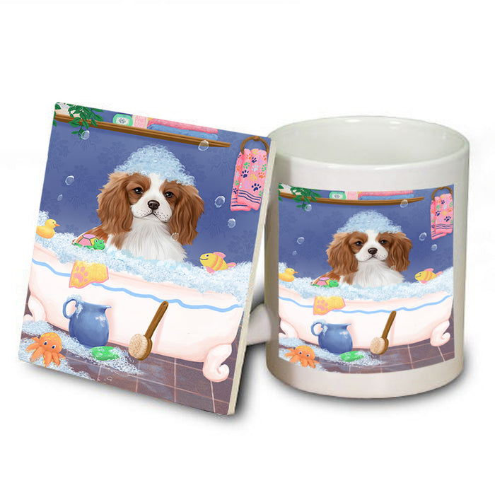 Rub A Dub Dog In A Tub Cavalier King Charles Spaniel Dog Mug and Coaster Set MUC57327