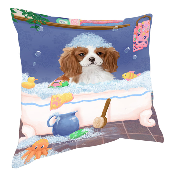 Rub A Dub Dog In A Tub Cavalier King Charles Spaniel Dog Pillow with Top Quality High-Resolution Images - Ultra Soft Pet Pillows for Sleeping - Reversible & Comfort - Ideal Gift for Dog Lover - Cushion for Sofa Couch Bed - 100% Polyester, PILA90460