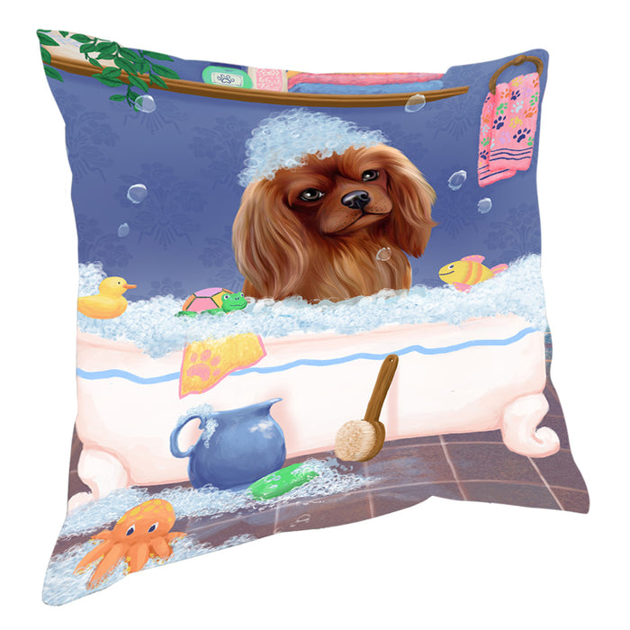 Rub A Dub Dog In A Tub Cavalier King Charles Spaniel Dog Pillow with Top Quality High-Resolution Images - Ultra Soft Pet Pillows for Sleeping - Reversible & Comfort - Ideal Gift for Dog Lover - Cushion for Sofa Couch Bed - 100% Polyester, PILA90463
