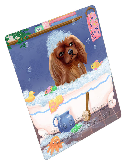 Rub A Dub Dog In A Tub Cavalier King Charles Spaniel Dog Cutting Board - For Kitchen - Scratch & Stain Resistant - Designed To Stay In Place - Easy To Clean By Hand - Perfect for Chopping Meats, Vegetables, CA81638