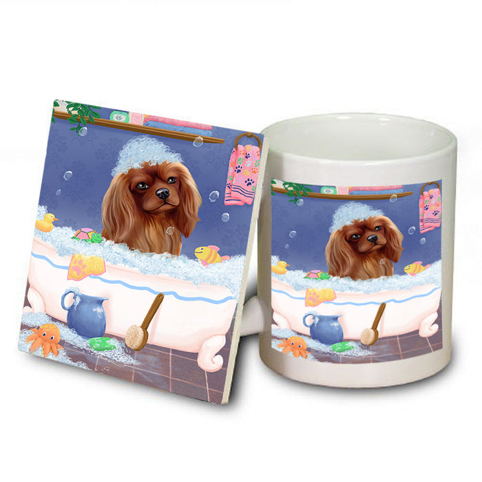 Rub A Dub Dog In A Tub Cavalier King Charles Spaniel Dog Mug and Coaster Set MUC57328