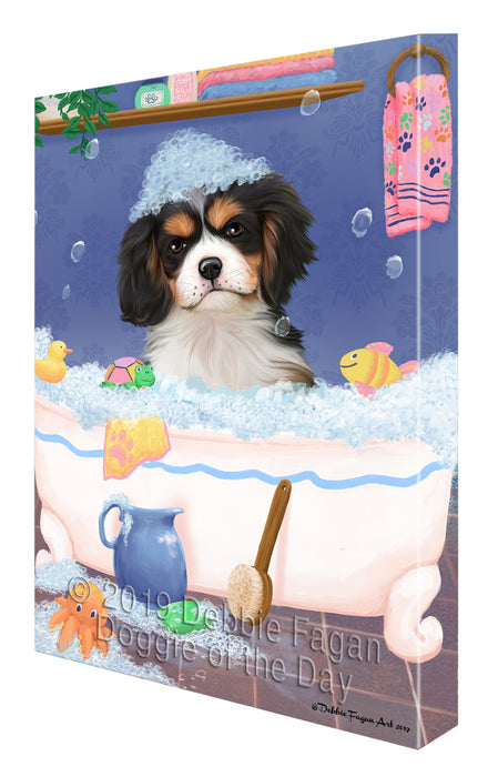 Rub A Dub Dog In A Tub Cavalier King Charles Spaniel Dog Canvas Print Wall Art Décor CVS142541