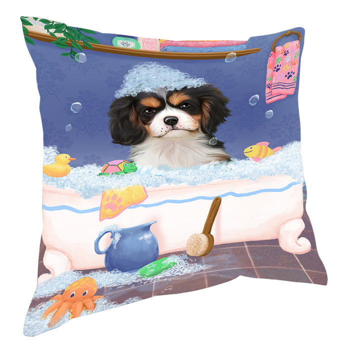 Rub A Dub Dog In A Tub Cavalier King Charles Spaniel Dog Pillow with Top Quality High-Resolution Images - Ultra Soft Pet Pillows for Sleeping - Reversible & Comfort - Ideal Gift for Dog Lover - Cushion for Sofa Couch Bed - 100% Polyester, PILA90466
