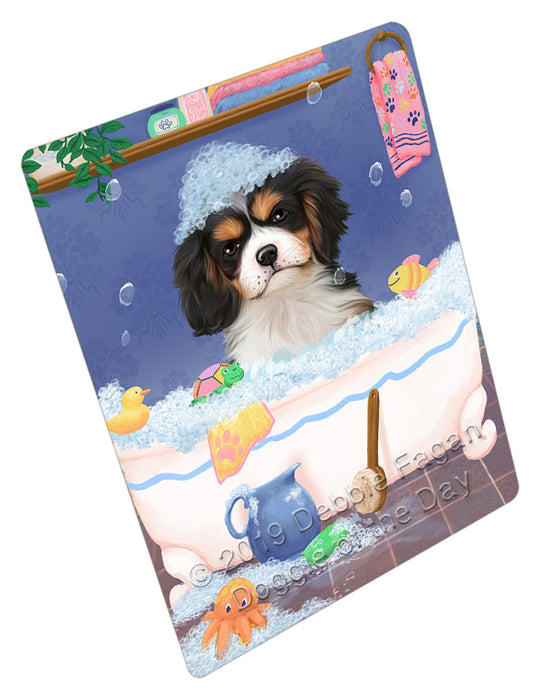 Rub A Dub Dog In A Tub Cavalier King Charles Spaniel Dog Cutting Board - For Kitchen - Scratch & Stain Resistant - Designed To Stay In Place - Easy To Clean By Hand - Perfect for Chopping Meats, Vegetables, CA81640