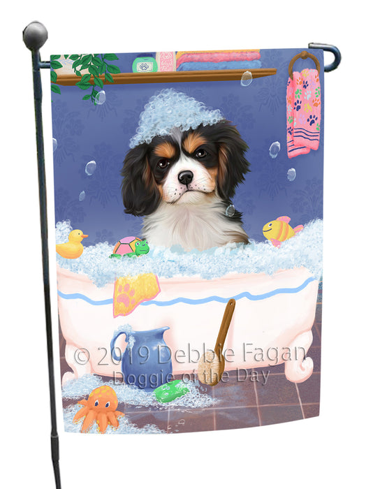 Rub A Dub Dog In A Tub Cavalier King Charles Spaniel Dog Garden Flag GFLG66193