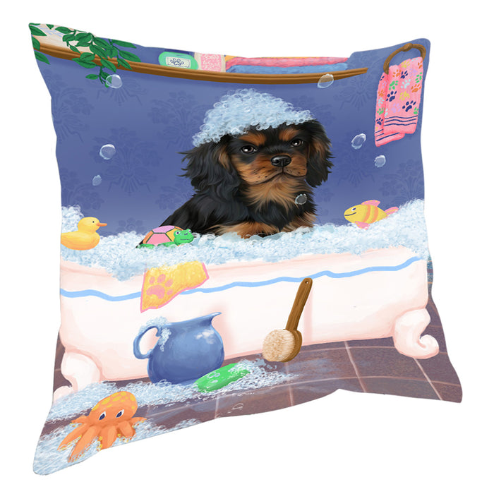 Rub A Dub Dog In A Tub Cavalier King Charles Spaniel Dog Pillow with Top Quality High-Resolution Images - Ultra Soft Pet Pillows for Sleeping - Reversible & Comfort - Ideal Gift for Dog Lover - Cushion for Sofa Couch Bed - 100% Polyester, PILA90469
