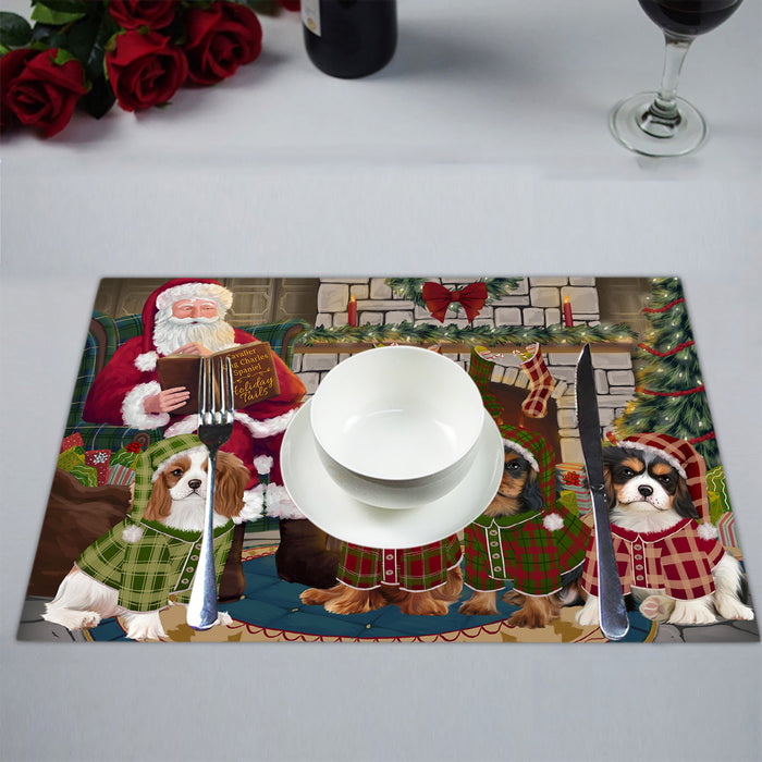 Christmas Cozy Holiday Fire Tails Cavalier King Charles Spaniel Dogs Placemat