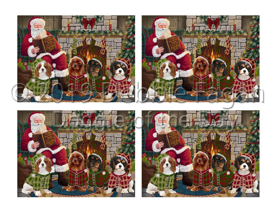Christmas Cozy Holiday Fire Tails Cavalier King Charles Spaniel Dogs Placemat
