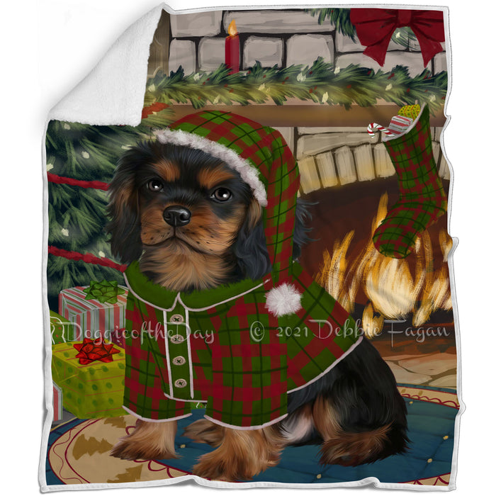 The Stocking was Hung Cavalier King Charles Spaniel Dog Blanket BLNKT116805