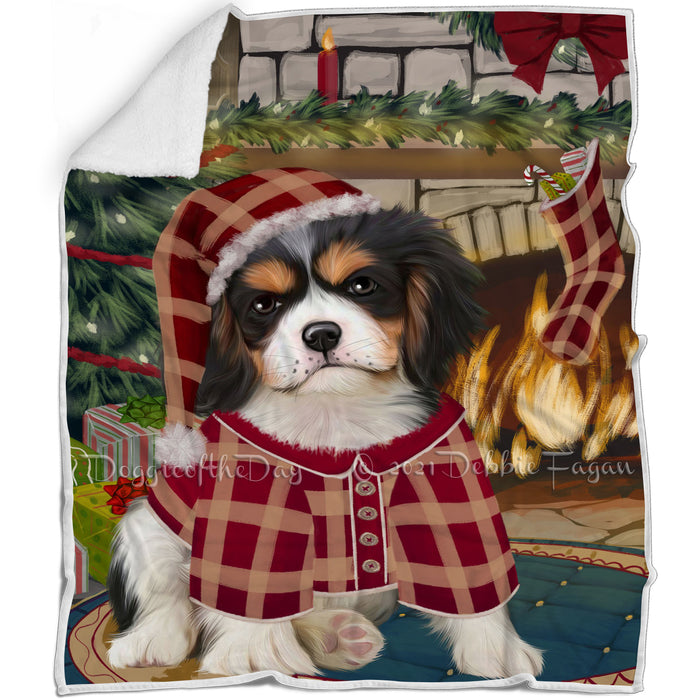 The Stocking was Hung Cavalier King Charles Spaniel Dog Blanket BLNKT116814