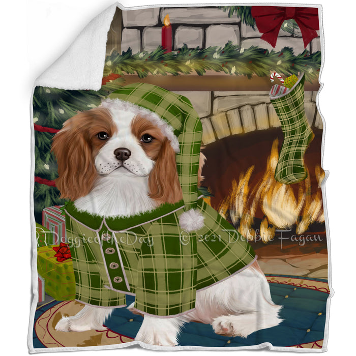 The Stocking was Hung Cavalier King Charles Spaniel Dog Blanket BLNKT116823