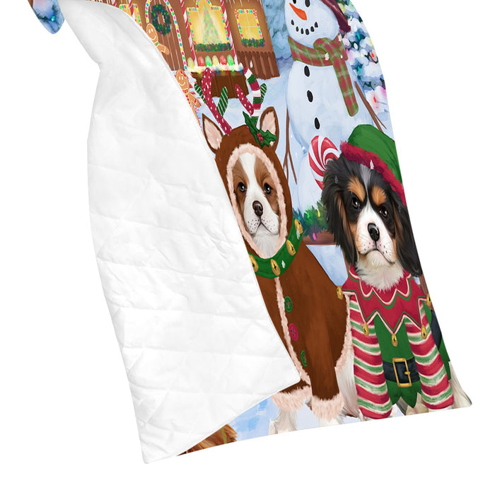 Holiday Gingerbread Cookie Cavalier King Charles Spaniel Dogs Quilt