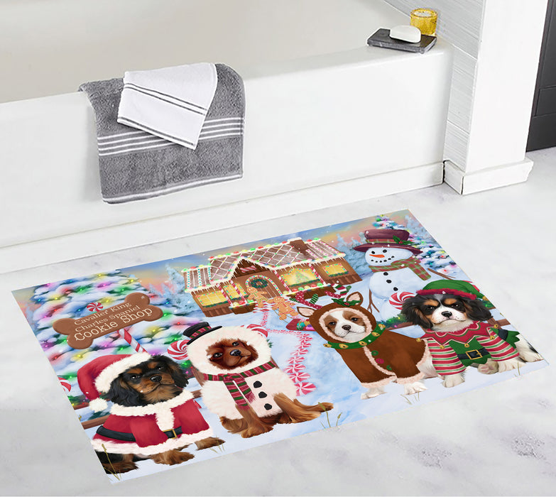 Holiday Gingerbread Cookie Cavalier King Charles Spaniel Dogs Bath Mat