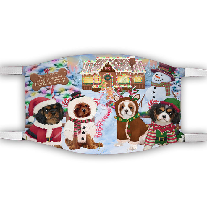 Holiday Gingerbread Cookie Cavalier King Charles Spaniel Dogs Shop Face Mask FM48883
