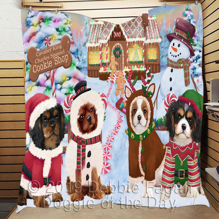 Holiday Gingerbread Cookie Cavalier King Charles Spaniel Dogs Quilt