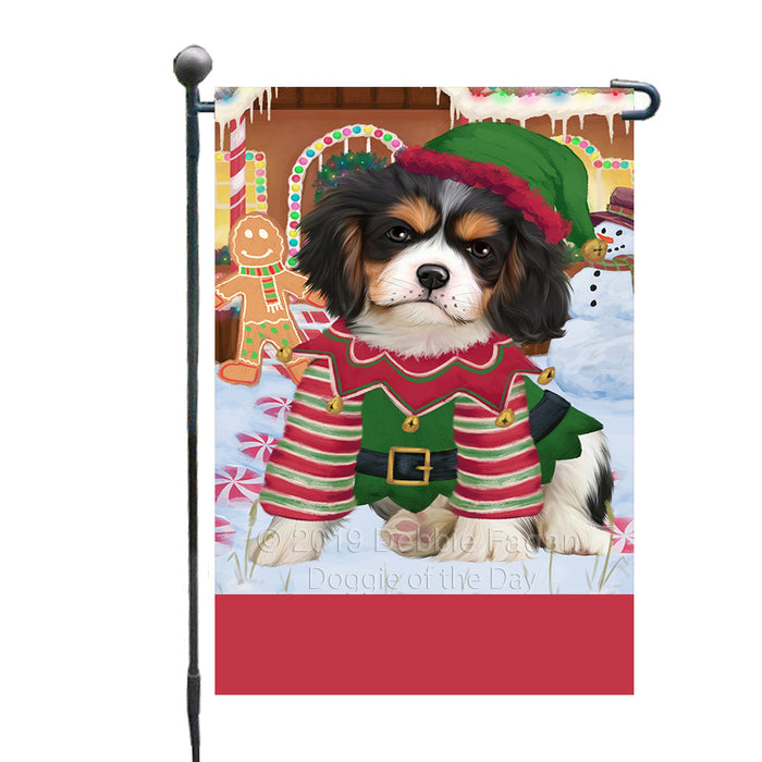 Personalized Gingerbread Candyfest Cavalier King Charles Spaniel Dog Custom Garden Flag GFLG63998