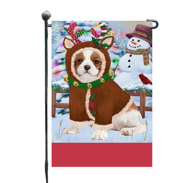 Personalized Gingerbread Candyfest Cavalier King Charles Spaniel Dog Custom Garden Flag GFLG63999