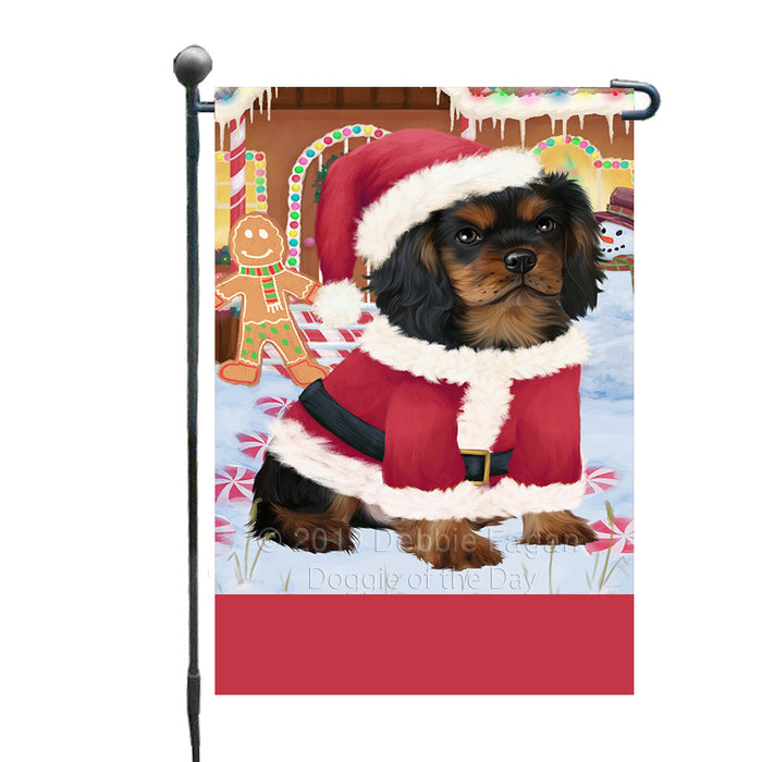 Personalized Gingerbread Candyfest Cavalier King Charles Spaniel Dog Custom Garden Flag GFLG64000