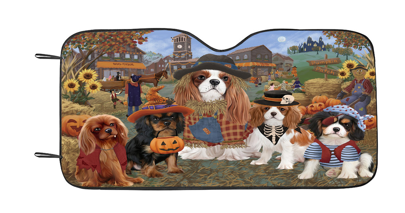 Halloween 'Round Town Cavalier King Charles Spaniel Dogs Car Sun Shade