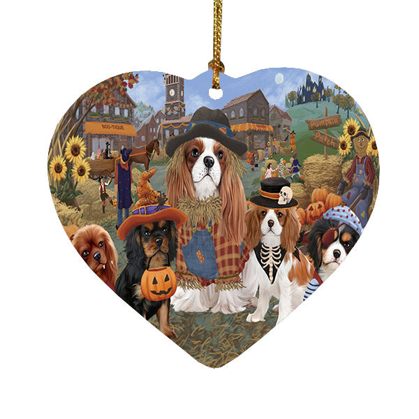 Halloween 'Round Town Cairn Terrier Dogs Heart Christmas Ornament HPOR57485