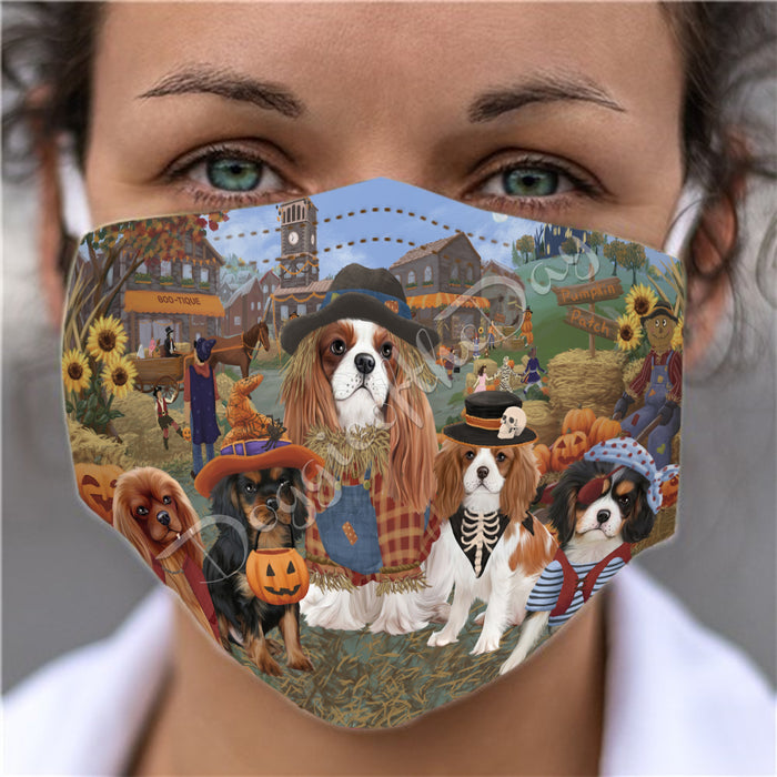 Halloween 'Round Town Cavalier King Charles Spaniel Dogs Face Mask FM49942