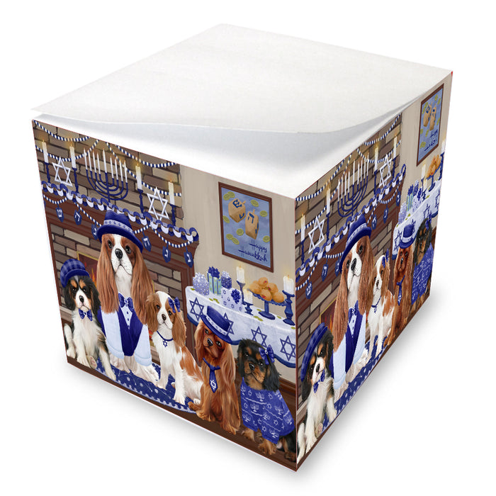 Happy Hanukkah Family Cavalier King Charles Spaniel Dogs note cube NOC-DOTD-A56636