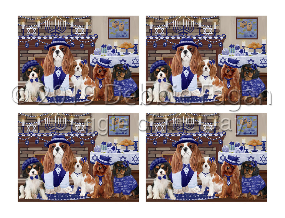 Happy Hanukkah Family Cavalier King Charles Spaniel Dogs Placemat