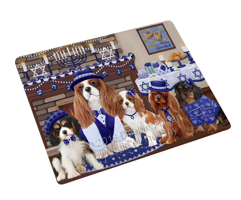 Happy Hanukkah Family and Happy Hanukkah Both Cavalier King Charles Spaniel Dogs Magnet MAG77623 (Small 5.5" x 4.25")