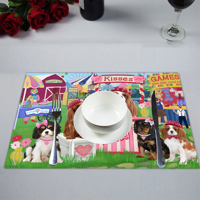 Carnival Kissing Booth Cavalier King Charles Spaniel Dogs Placemat